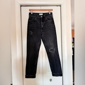 Black Distressed/Ripped Zara Denim Boyfriend Jeans